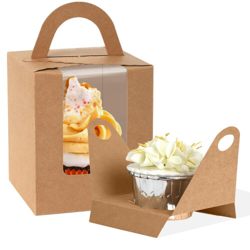 SUJIBHI 20 Pcs Individual Cupcake Boxes Single