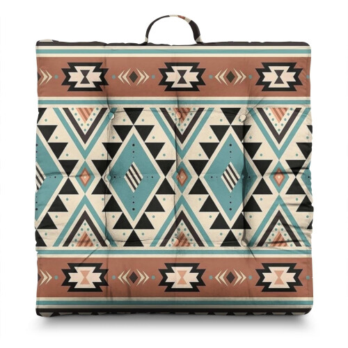 Almofada de Meditação Boho em Veludo Holandês, Quadrada, 56 cm (22 polegadas) para o Chão