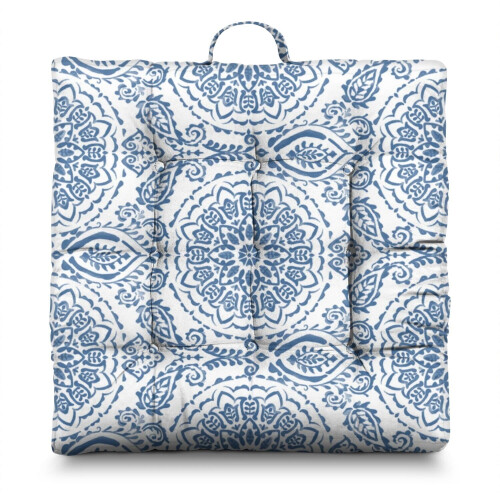 Almofada quadrada de veludo holandês de 56 cm (22 polegadas) estilo boho para meditação.