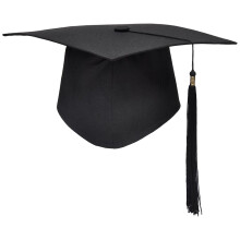 Graduation Mortarboard - Master's Fitted Black Cap Hat Academic N7I6 - Y9J5