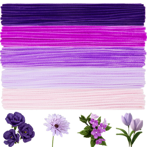BULANGDE 250 Purple Pipe Cleaners for Craft