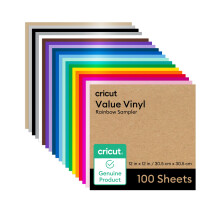 Cricut Permanent Vinyl | Pack of 100 | 30.5 cm 30.5 cm (12" 12") | Adhesive Vinyl Sheets | Compatible with All Cricut Cutting Machines