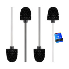 Ibergrif Toilet Brush Replacement 4PCS Stainless Steel Handle Durable Bris