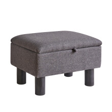 Aibiju Small Pouffe Footstool with Storage, Linen