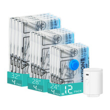 Vacuum Storage Bags,12 Pack Vacuum Bags with Electric Pump,Vacuum Pack Bag for C