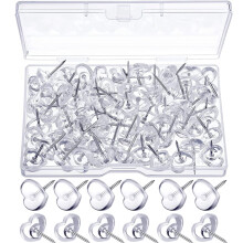 100 buc știfturi de împingere din plastic și metal pentru uz DIY, culoare transparentă, potrivite pentru diverse plăci