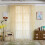 Voile Tulle Willow Leaf Sheer Curtains Set 210x95cm Yellow 5