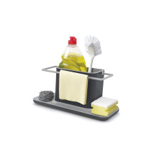 Joseph Joseph - Kitchen Sink Caddy Organiser for Washing up, sponges, brushes with dish cloth hanger, Large, Grey