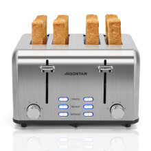 Aigostar Toaster 4 Slice Stainless Steel Toaster