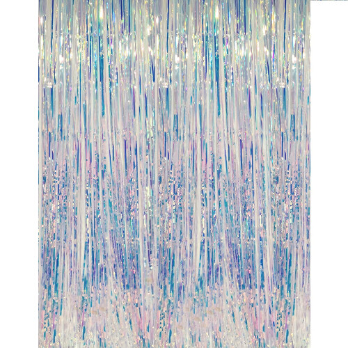 CHRORINE 6.5Ft/2M Rainbow Tinsel Foil Fringe