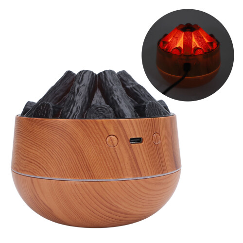 Quiet Flame Diffuser Humidifier 300ml Desktop Simulated Fire 11.5cm