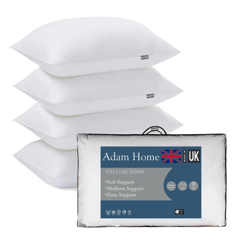 Adam Home Pillows 4 Pack Hotel Quality Side