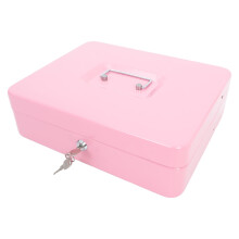 Set Cutie de depozitare compactă roz cu încuietoare pentru bani și chitanțe, cu design metalic