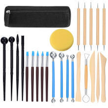 Polymer Clay Tools, 25 Pcs Clay Sculpting Tools, Ball Stylus Dotting Tools, Modeling Clay Tools Set, Ceramic Tools, Pottery Carving Tool with a Stora