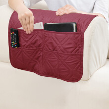 6-Pocket Couch Caddy Organizer – Hanging Storage Pouch for Remote, Phone, Glasses, Books; Fits Beds & Couches