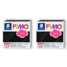 STAEDTLER Fimo Soft Modelling Clay Black 57 g Pack of 2
