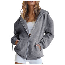 Womens Zip Up Hoodies Fall School Fashion Outfits Comfy Casual Basic Pullover Casual Fashion Clothes, GY2, Size S