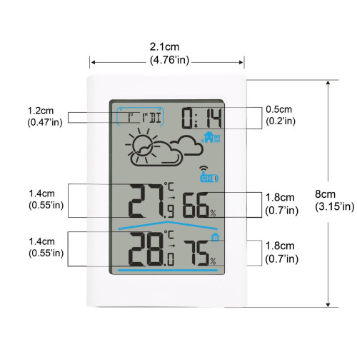 Wettervorhersage Uhr ABS kabelloses LCD 1 Sensor 1