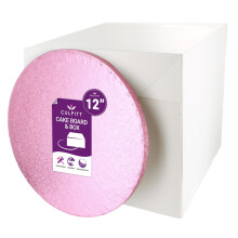Culpitt Light Pink Board  Tall Box Set  12  Tall White Cake Box  Coloured D