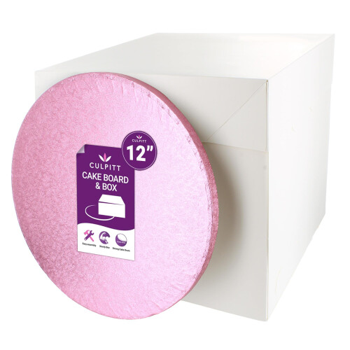 Culpitt Light Pink Board  Tall Box Set  12  Tall White Cake Box  Coloured D
