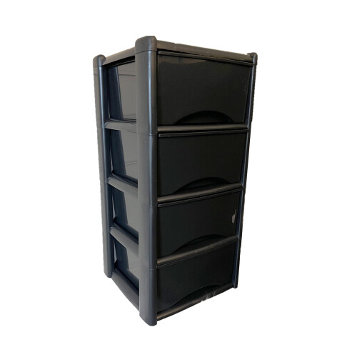 Large 4 Drawer Plastic Storage Tower Unit