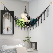 Stuffed Animal Hammock Net Macrame Mesh 55 inch with Hooks