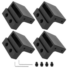 2 Pairs Plastic Barn Door Stopper with L-Shaped Spanner, Shock-Absorbing & Wear-Reducing, Compatible with Standard Barn Doors