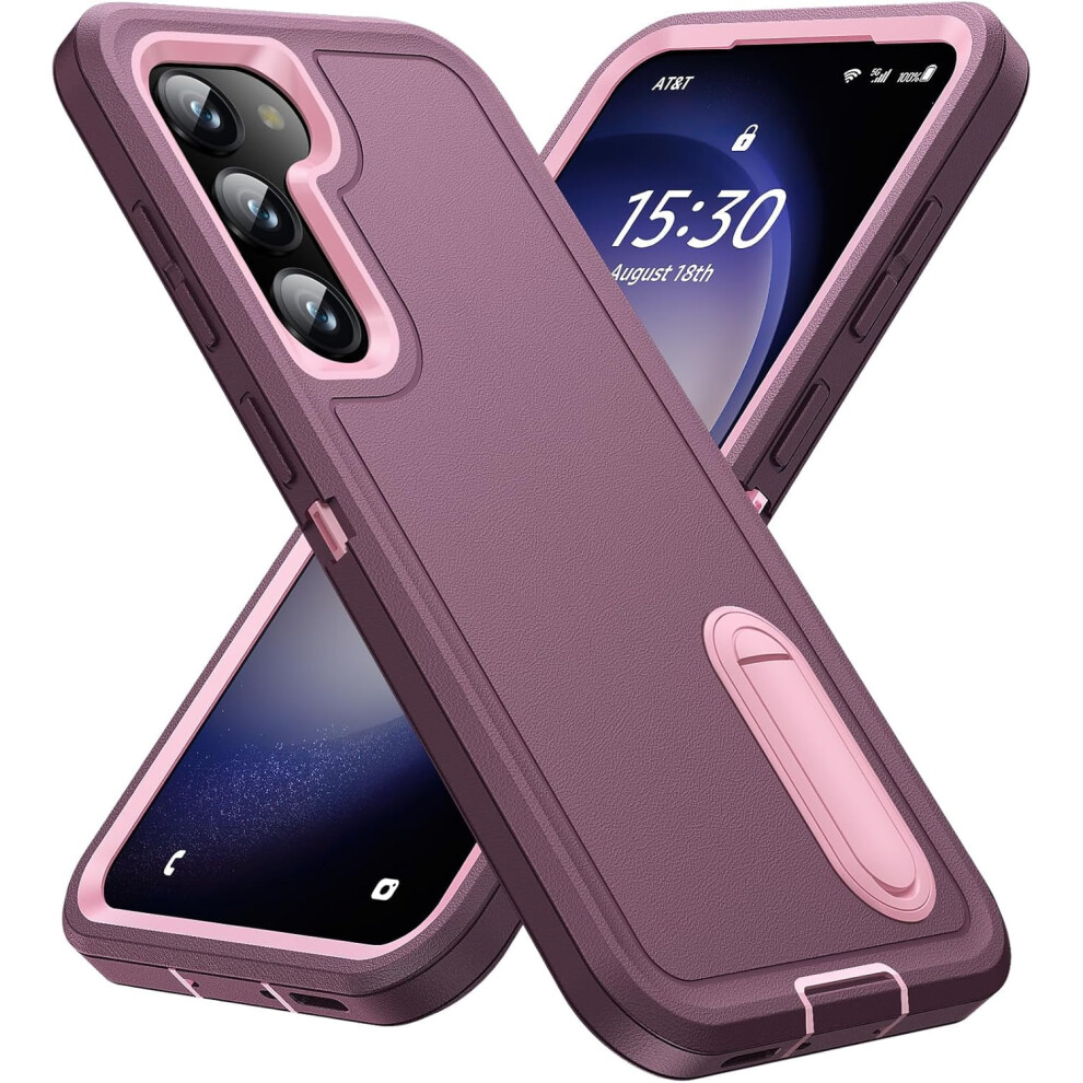 Samsung Galaxy S23 Case With Built-In Kickstand Â Shockproof, Dustproof, Drop-Proof Military Grade Cover (Night Purple/Baby ), Compatible With Pink 9489952019246