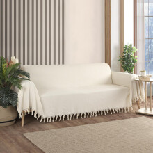 Milam London Sofa Throws Large 3 Seater, Extra Large Throws For Settees | 180 x 300 cm Cream, Sofa Cover 3 Seater