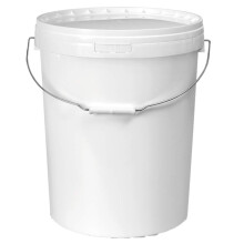 25 LITRE PLASTIC BUCKET WITH LID & METAL HANDLE ARM, DURABLE, GLOSSED, HARD WEARING BUCKET