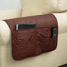 6-Pocket Couch Caddy Organizer – Hanging Storage Pouch for Remote, Phone, Glasses, Books; Fits Beds & Couches