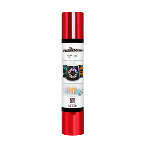 TECKWRAP Red Chrome Vinyl Permanent for Cricut,