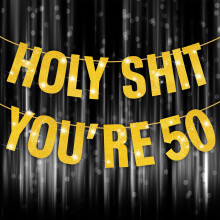 Happy 50th Birthday Banner - 50th Birthday Decorations Banner for Wome