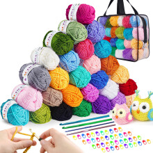 AOTWAN Crochet Yarn Knitting Wool 28Colors x 25g Acrylic Yarn Crochet