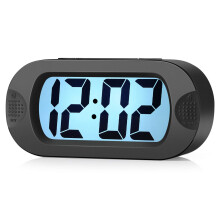 Plumeet Digital Alarm Clock Travel Clock with Snooze and Nightlight - Easy to Set Simple Bedside Alarm Clocks for Kids - Ascending Sound - Battery Po