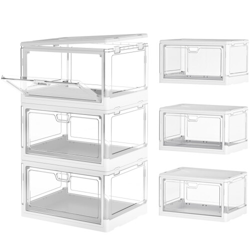 TidyTrove Storage Boxes with Lids - 23L*3 Plastic