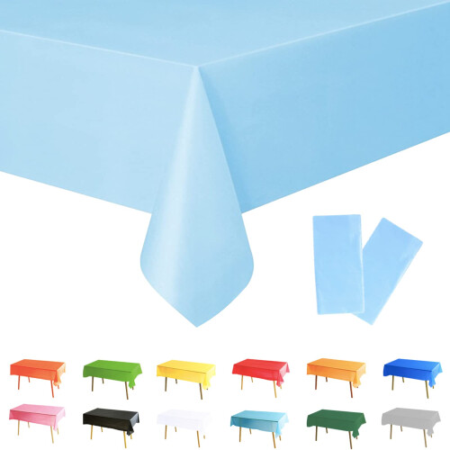 2Pcs 137 * 274cm Pastel Blue Table Cloth Table
