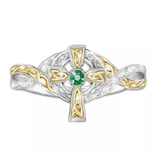 925 Sterling Silver Cross Zircon Ring Women Size 6-10