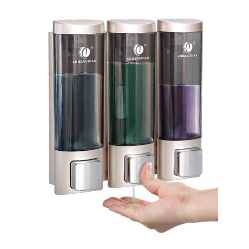 Triple 200ML Soap Dispenser Bathroom Wall Mounted