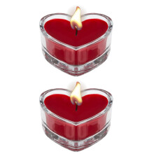 AKH Heart Shaped Candles in Glass Jar Holder |