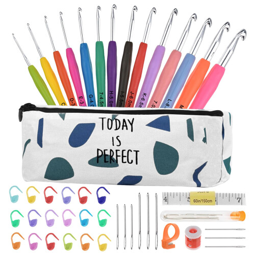 14 Sizes Crochet Hooks Set Crochet Kit for Beginners Adults Knitting