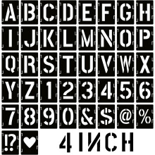 4 Inch Letter and Number Stencils,Letters and