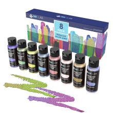 INK LAB Iridescent Acrylic Paint 8 Colours, 60ml