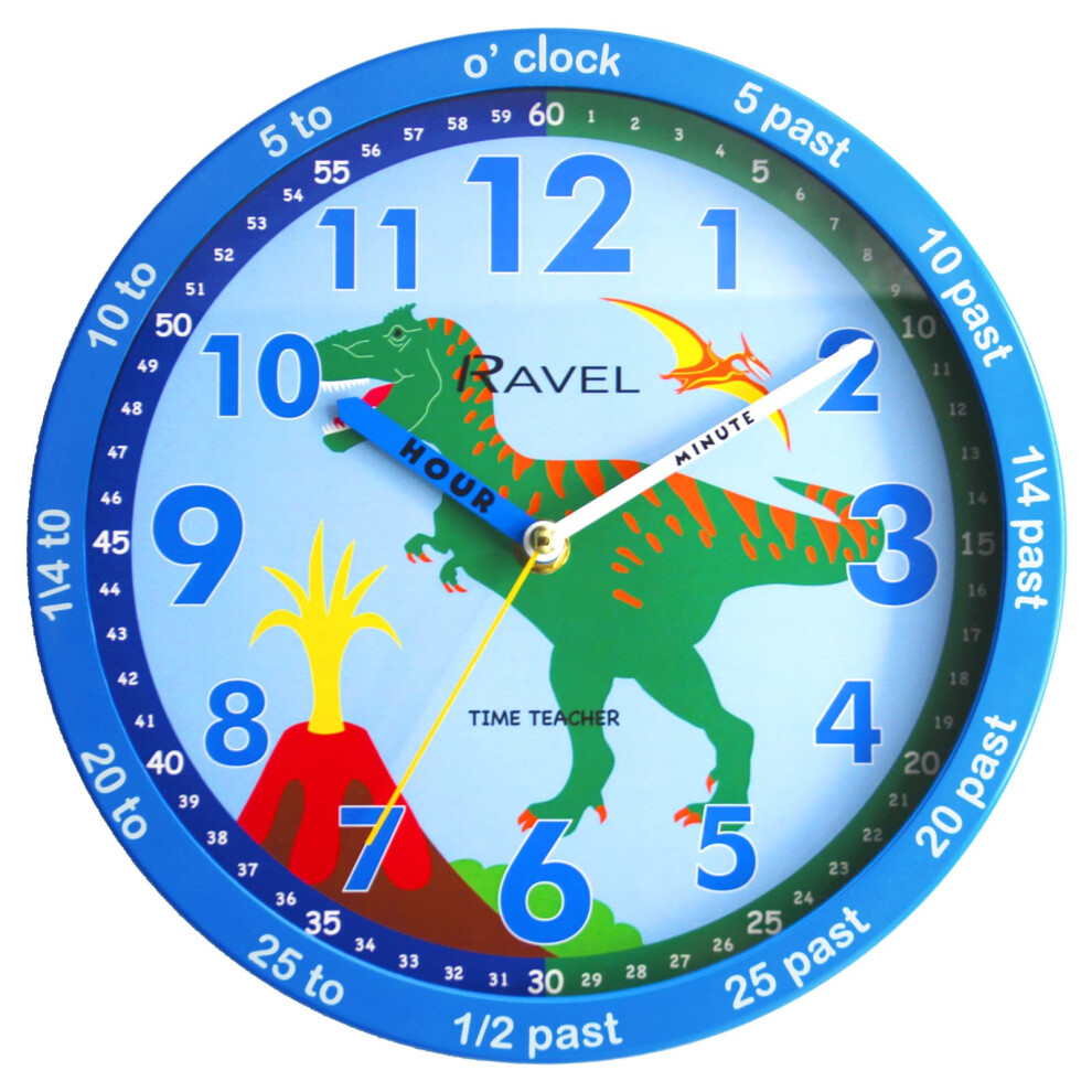 Ravel Children's 25Cm Time Teacher Wall Clock Blue