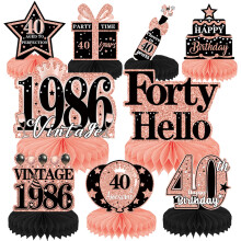 Luvart 40th Birthday Decorations Women Rose Gold Table Decorations for 40t