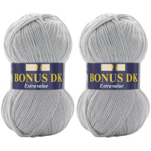 Sirdar Hayfield Bonus DK Double Knitting Silver Mist 678 100g Pack of 2