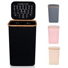 Nest Zest 100L Double Laundry Basket with Lid, 2 Compartments to Sort Washing, Hamper Laundry Bin with Care Guide & 2 Removable Inner Bags