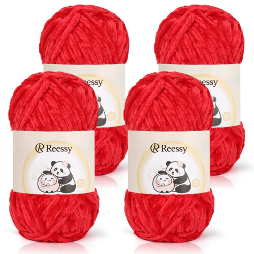 Reessy Chenille Yarn 400g(4100g), Super Soft