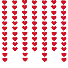 3 Pcs Day Decorations, Red Felt Hanging Heart