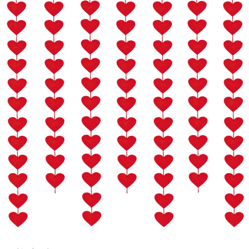3 Pcs Day Decorations, Red Felt Hanging Heart